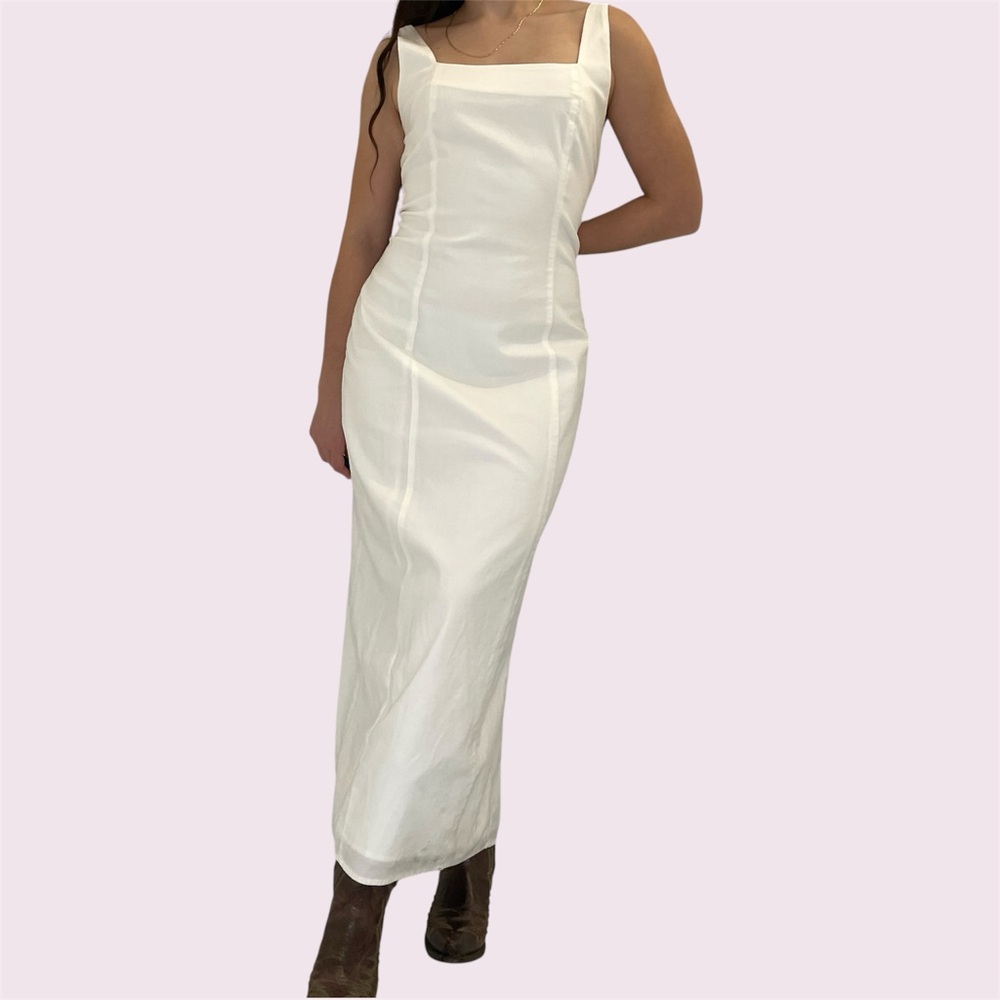 Abercrombie & Fitch White Cotton Maxi Dress